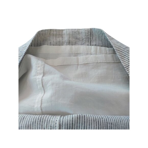 Ann Taylor Loft Womens Pinstripe Linen-Cotton Blend Mini Skirt*Sissy*Size 10*EUC - Picture 4 of 6